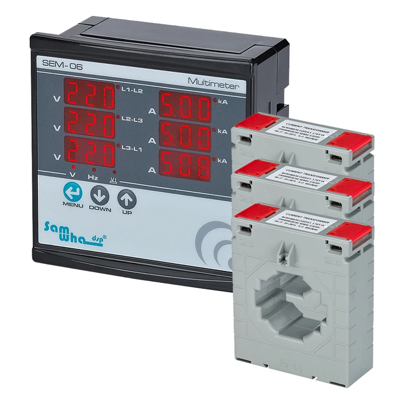 Digital Multimeter Samwha-Dsp SEM-06 Three Phase Volt Ampere Frequency Phase Sequence Display 12 in 1