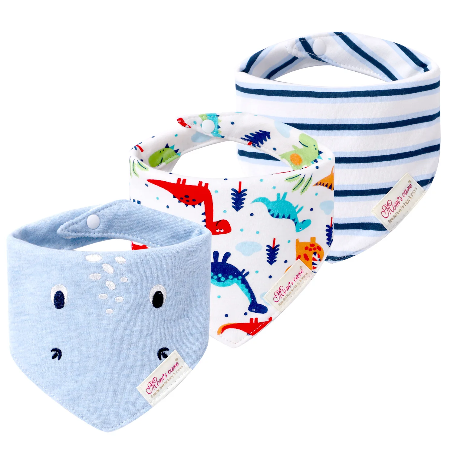 3Pcs Pack INS Style Triangle Bibs For Newborns Baby Boys Cute Print Cartoon Pattern Soft Cotton Saliva Towel Kids Accessories