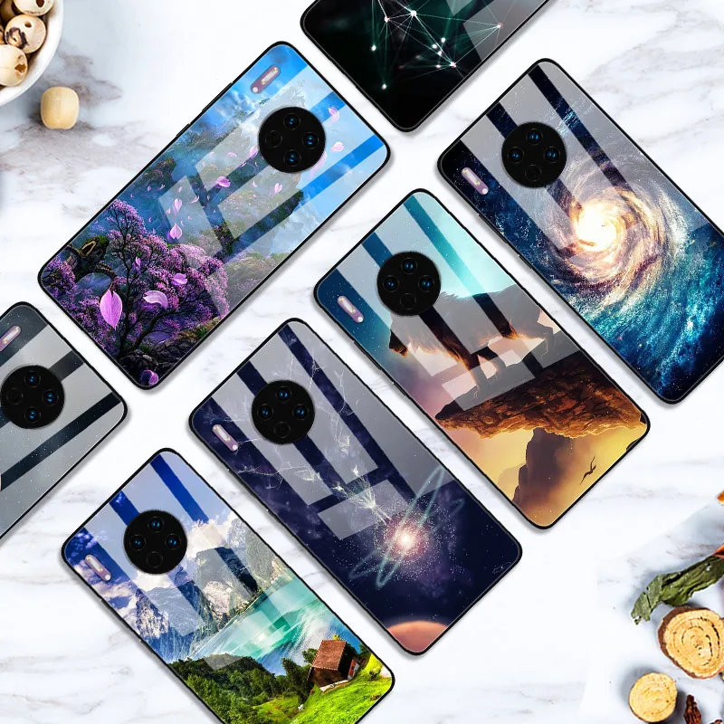 Для huawei mate 30 Pro закаленное стекло чехол жесткий чехол для телефона чехол для huawei mate 30 Lite mate 30 Pro TPU бампер чехлы для huawei mate 30 Pro Lite жесткая задняя панель из поликарбоната Coque