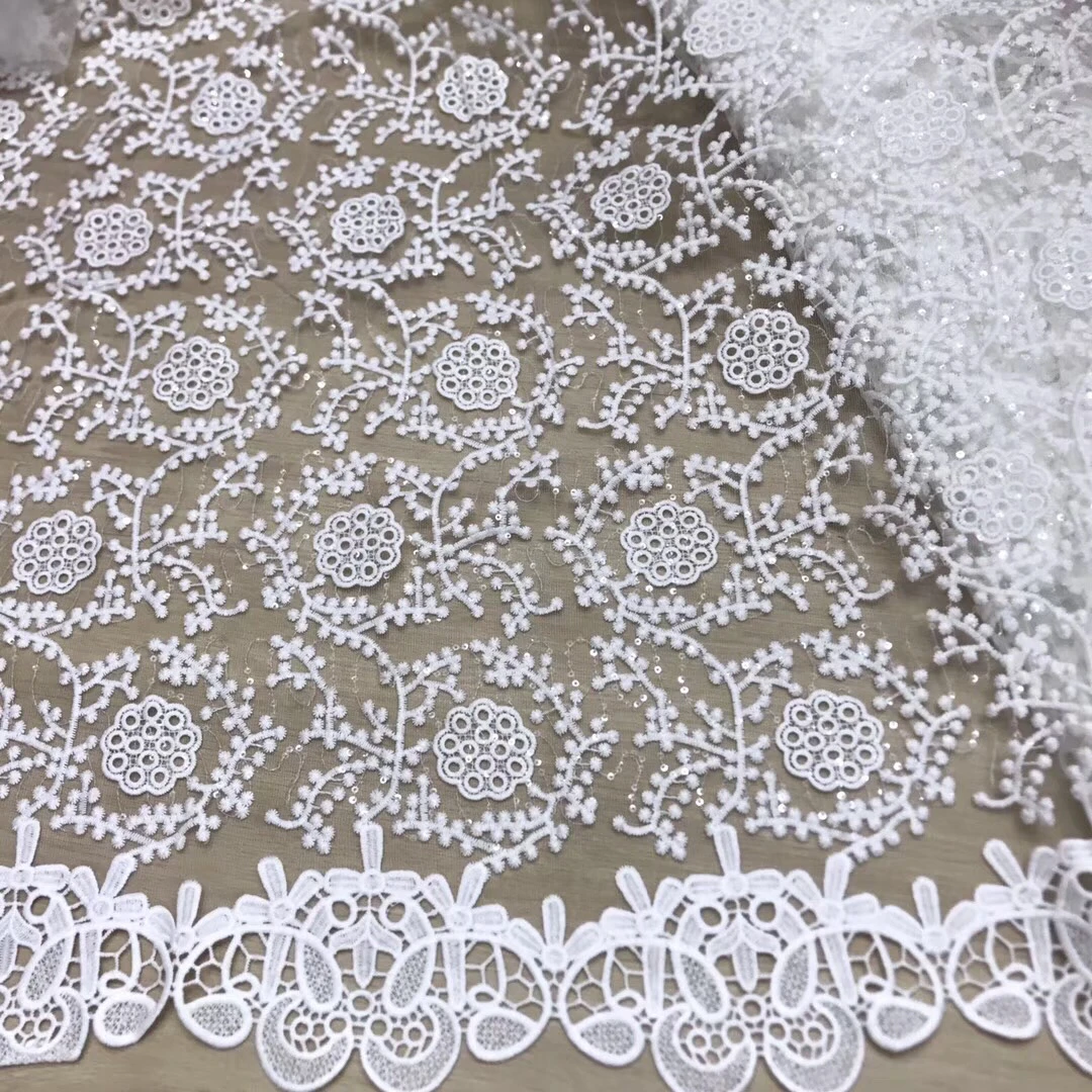 

African Tulle Lace Fabric, Nigerian Lace Fabric, Latest Embroidered Nigerian Lace J35001