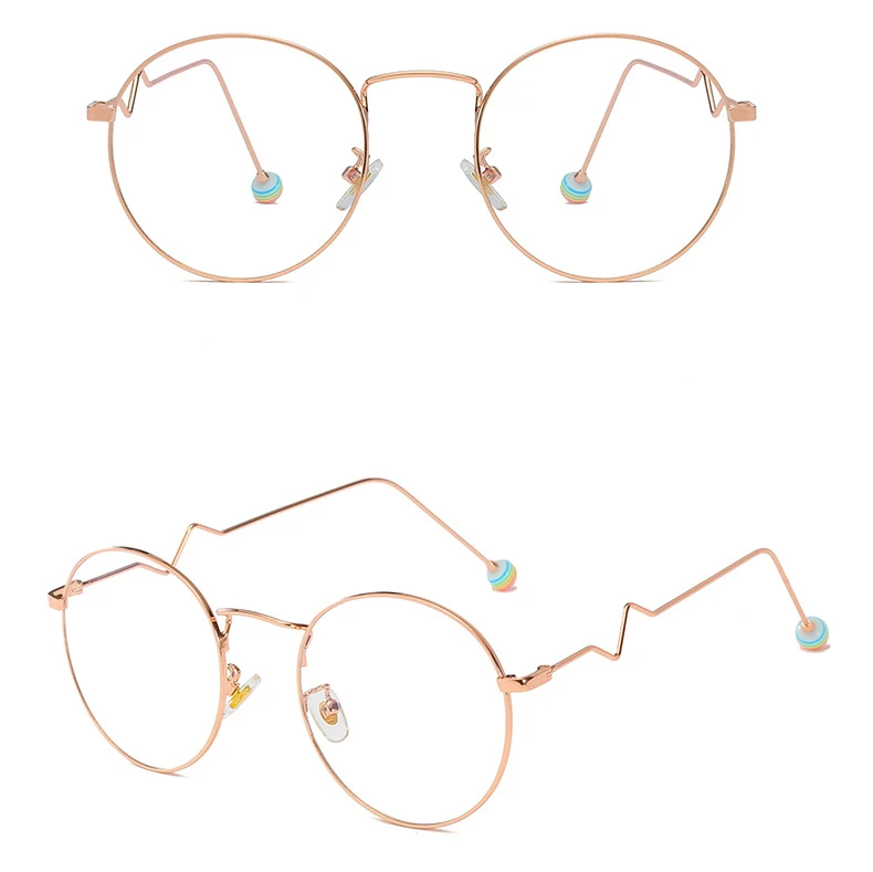 New Finished Myopia Glasses Metal Frame Pearl Candy Color Eyeglasses Anti Blue-ray Nearsighted Glasses-1.5-3-4.5 Student