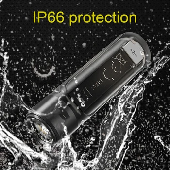 

USB Rechargeable Lightweight Camping Portable Mini Flashlight Night Fishing Key Chain Outdoor Emergency Adjustable Brightness