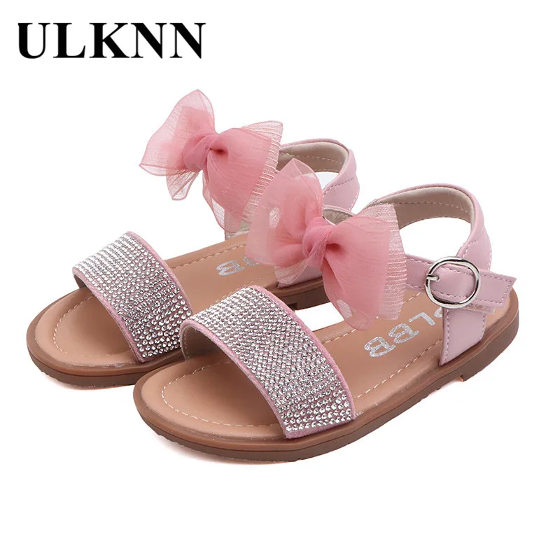 

ULKNN 2020 New Girls Summer Children's Sandals 0-1-3 Years Old Princess's Rhinestone Bowknot Shoes With Soft Soles Anti Slip