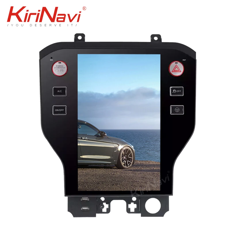 Perfect KiriNavi 11.8" Vertical Screen Tesla Style 1 Din Android Car Radio Gps Navigation For Ford Mustang Car Multimedia DVD Player 4G 5