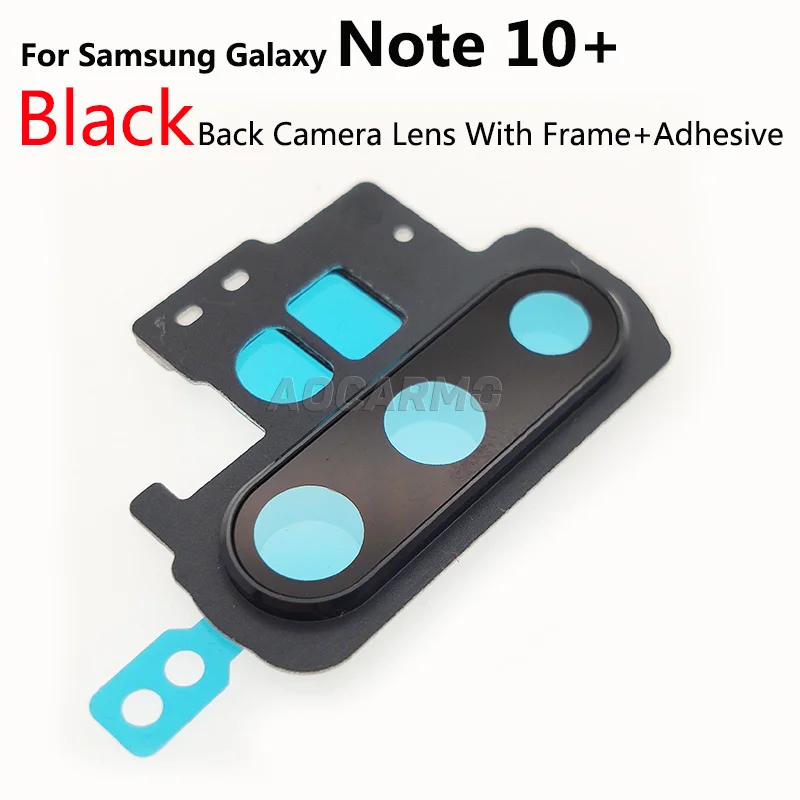 Aocarmo Rear Back Camera Lens Glass Ring Cover With Frame Adhesive For Samsung Galaxy Note 10 Plus 10+ Note10 Replacement Parts