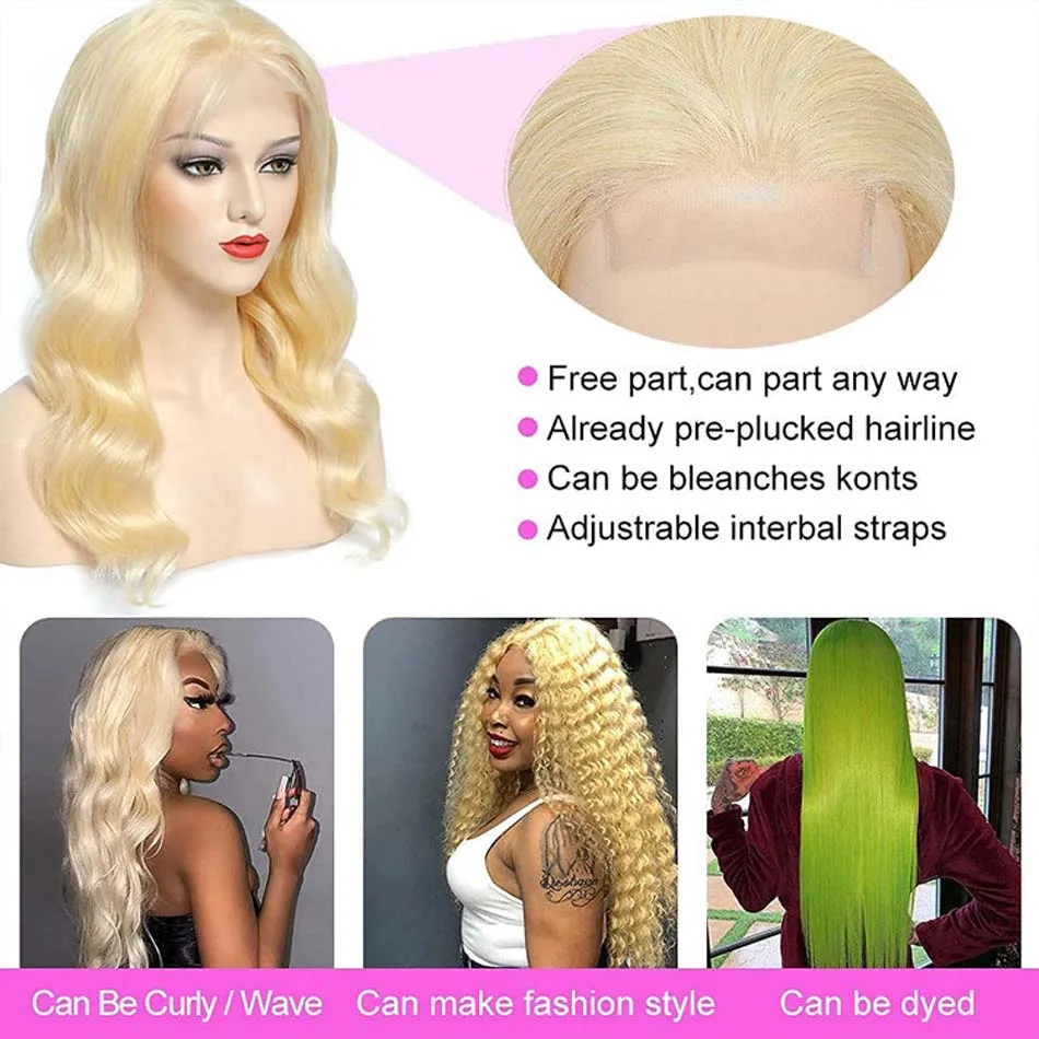 Blonde lace front wigs remy brazilian body wave x lace front human hair wigs transparent