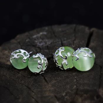 

Colusiwei Authentic 925 Sterling Silver Opal Onyx Pattern Stud Earring for Women Fashion 4 Style Ear Pin Original Fine Jewelry