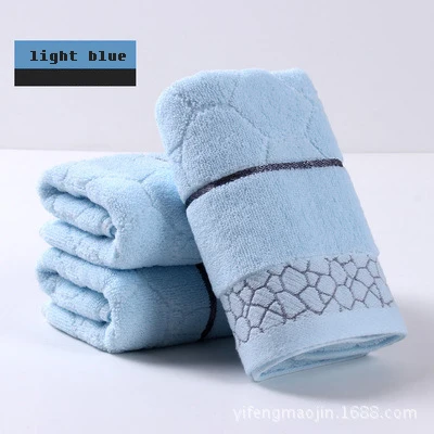 light blue Полотенце хлопок утолщенное взрослое лицо мыть плед - Цвет: light blue