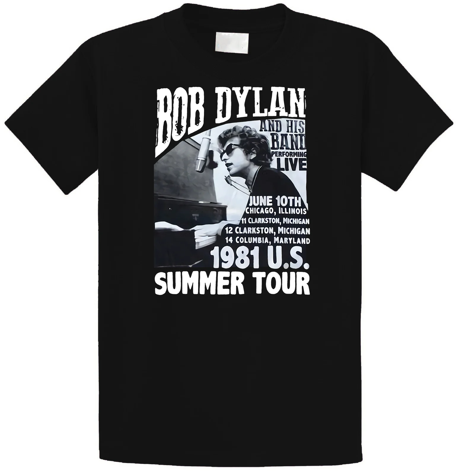 

Fashion T Shirts Short Sleeve Funny Crew Neck Mens Bob Dylan 1981 Us Summer Tour T Shirt