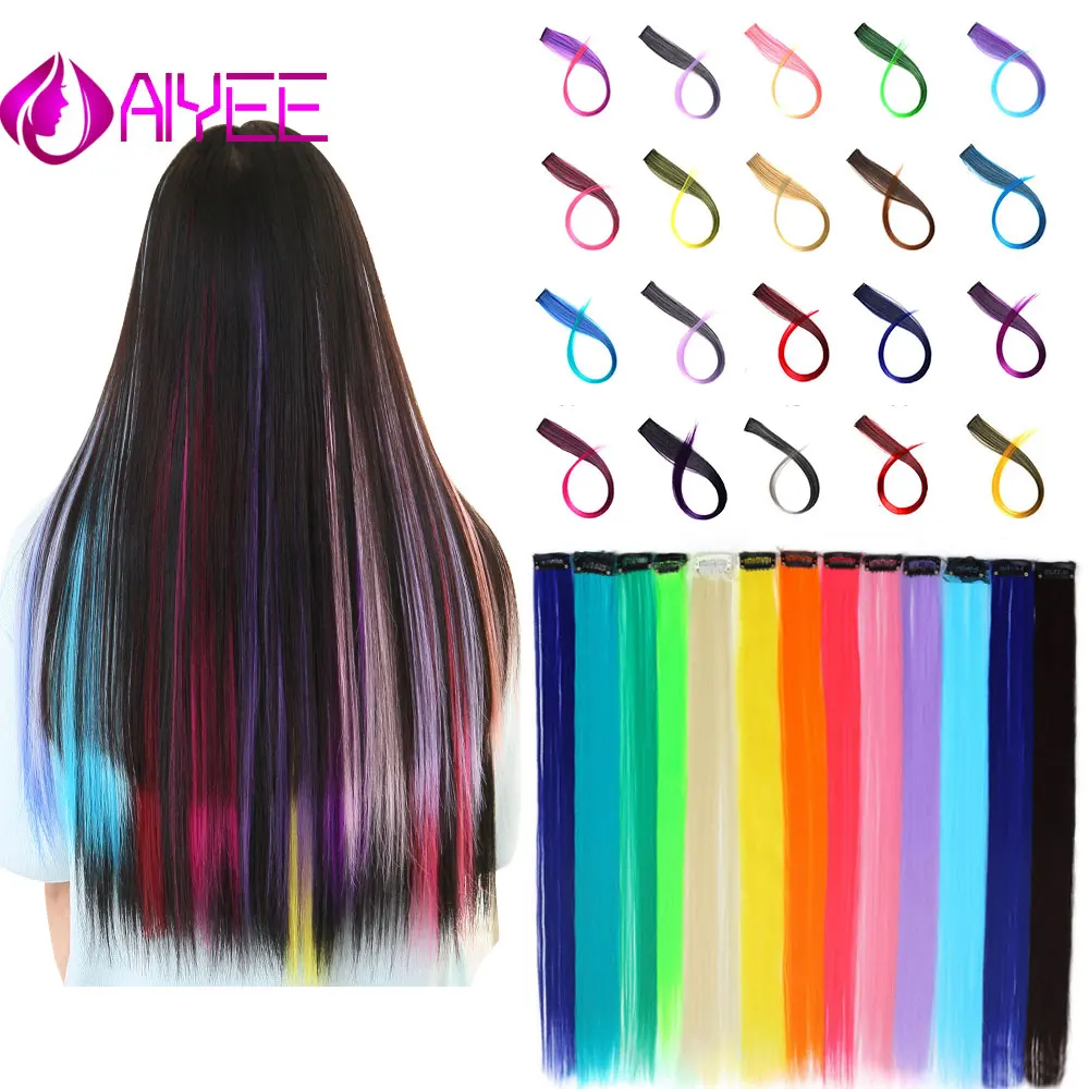 

AIYEE Single Piece Fake Hair Extension Hair Heat-resistant Composite Clip 22 92Color Extension Clip in Hair