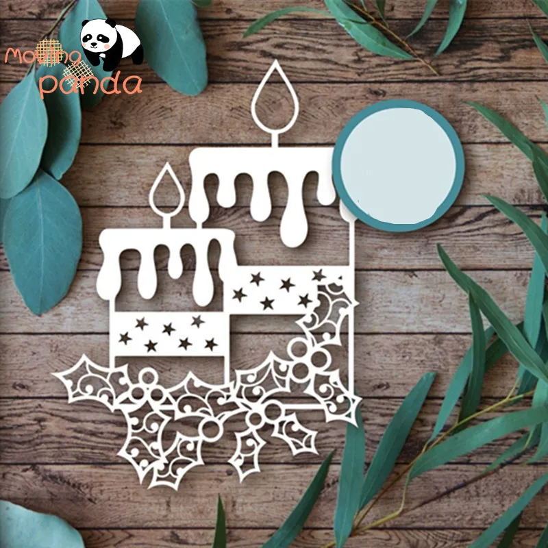 Рождественский металлический трафарет для вырезания свечи скрапбукинга альбома