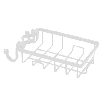 

18.5cm * 10cm * 4cm Iron Kitchen Sink Faucet Sponge Soap Cloth Drain Rack Storage Organizer Holder Shelf