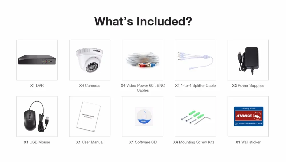 ANNKE 1080P 8CH CCTV камера DVR система 4 шт. IP66 Водонепроницаемая МП белая купольная камера s домашний комплект видеонаблюдения