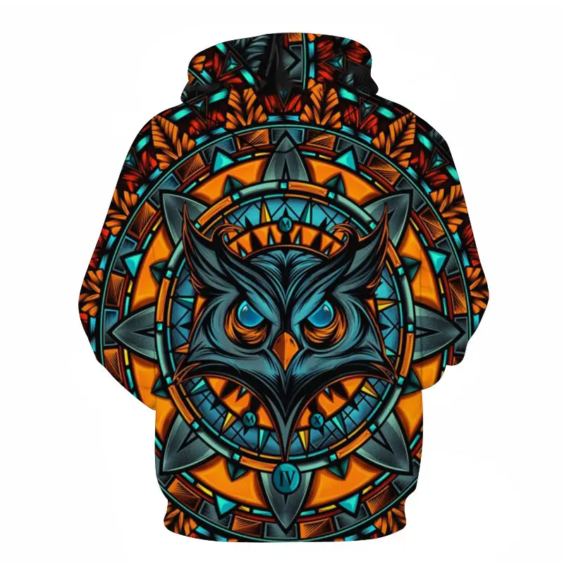 Повседневные 3D толстовки для мужчин и женщин Psychedelic Сова толстовки с капюшоном рисунком для мужчин Harajuku Хип Хоп Уличная Толстовка Толстовки