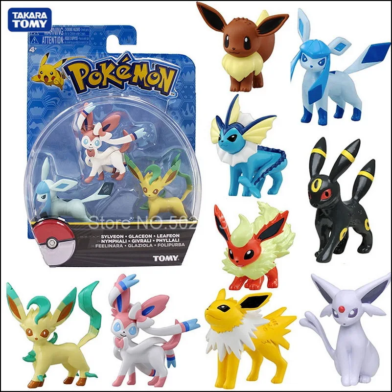 Pokemon Eevee Family Figure Toys Model Collection Eevee Action Toys for  Children Birthday Gifts