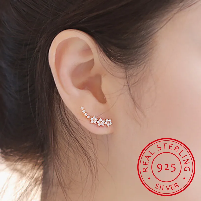 Heißer verkauf stud ohrring weiblichen anti-allergische 925 sterling silber nadel stud ohrring elegante süße kurze zubehör