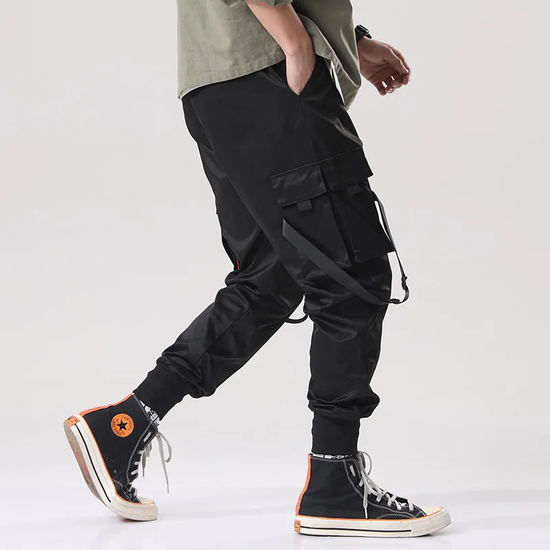 

Paratroopers Function-Style Bib Overall Men 2019 New Style Autumn Casual Loose-Fit Popular Brand Ankle Banded Pants Sub-Black An