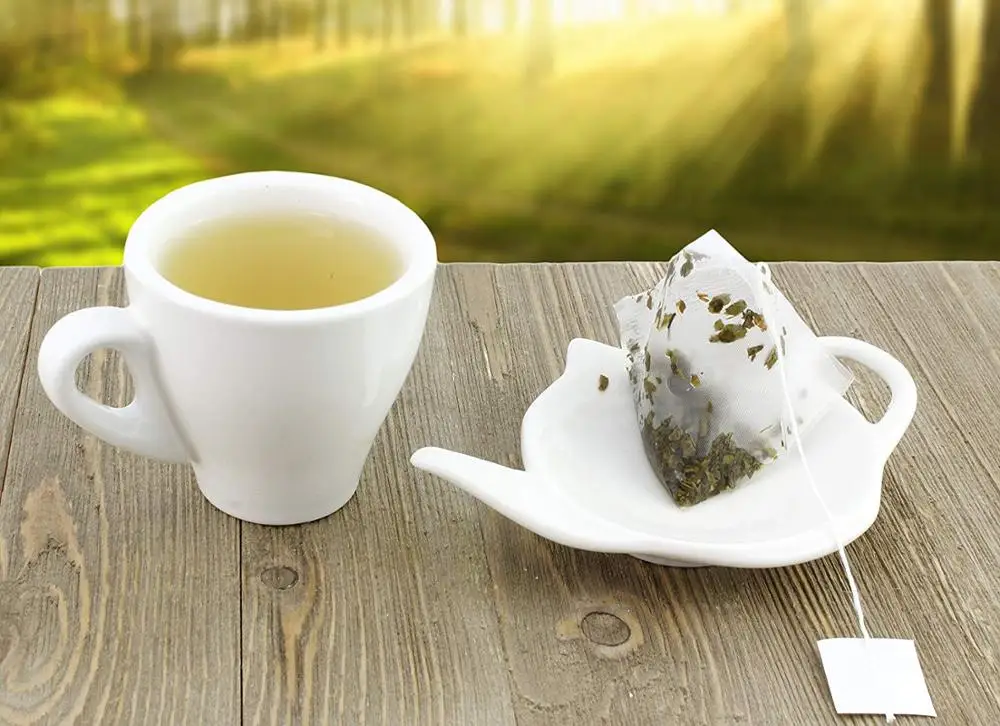 Ceramic tea bag dish, tea bag saucer for infuser mesh