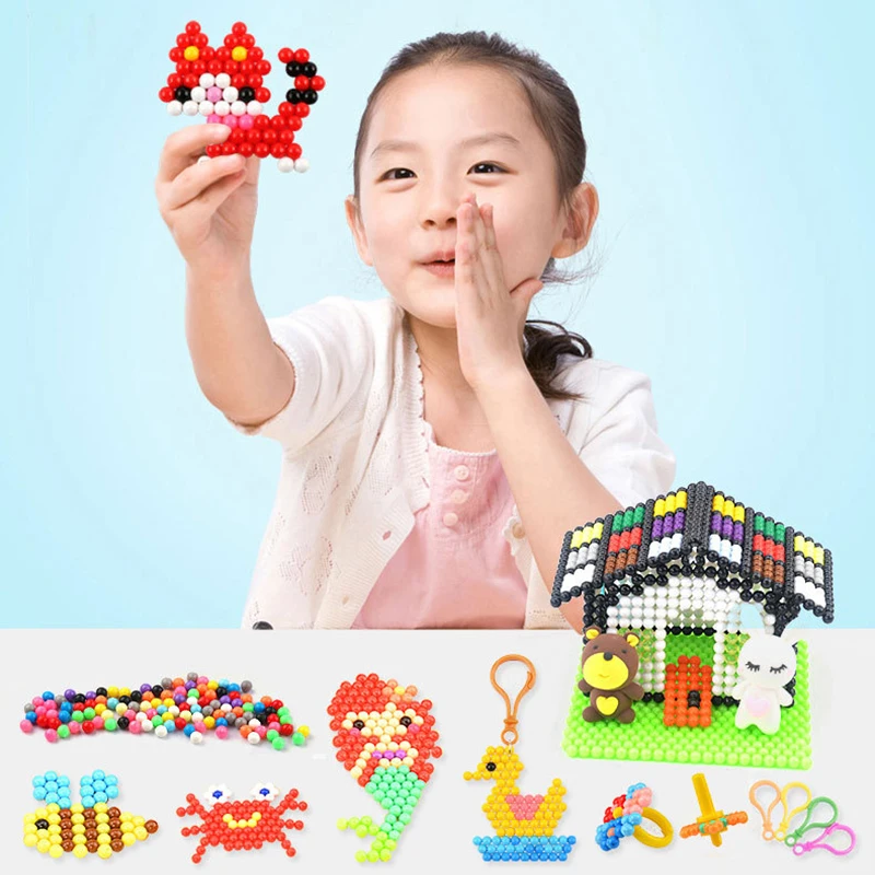 3000 шт креативные разноцветные Волшебные DIY бусины-головоломки, игрушки с водяным распылением, липкий набор бусин ручной работы, развивающие игрушки, подарки для детей