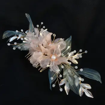 

New Style Bride MORI Series Flower Handmade Crystal Headdress Princess Up-do Comb bride wedding hair Accessories