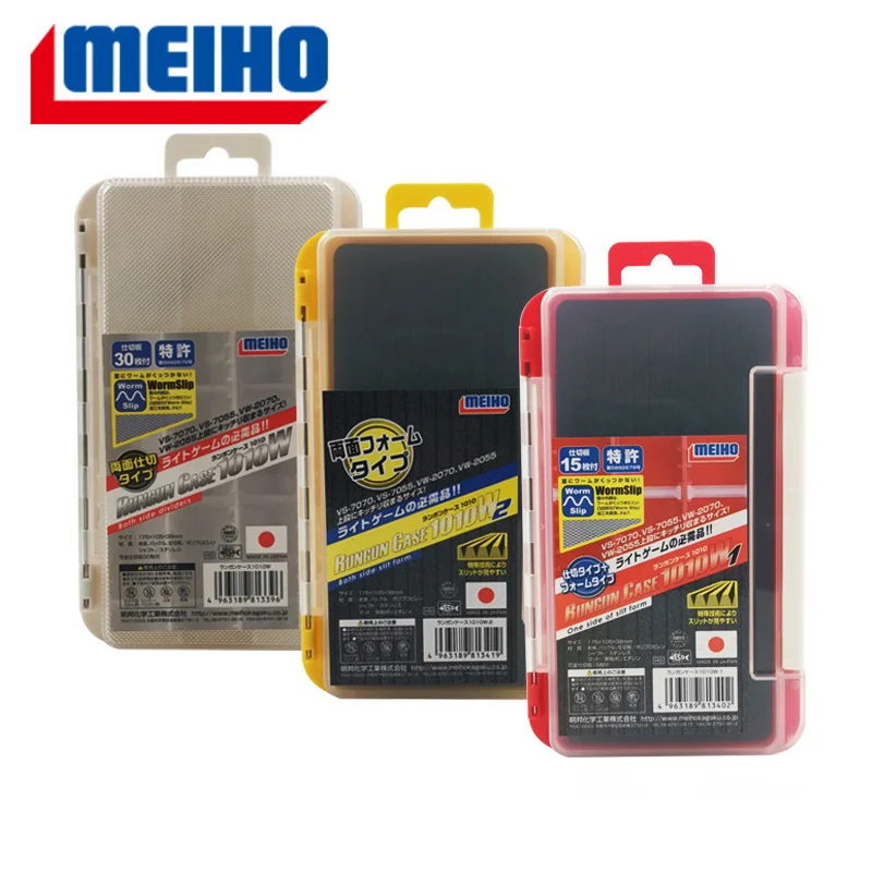 

made in japan MEIHO 1010W 3010W Fishing Accessories Double Sided Fishing Tackle Box Lure Bait Storage Boxes Plastic Case