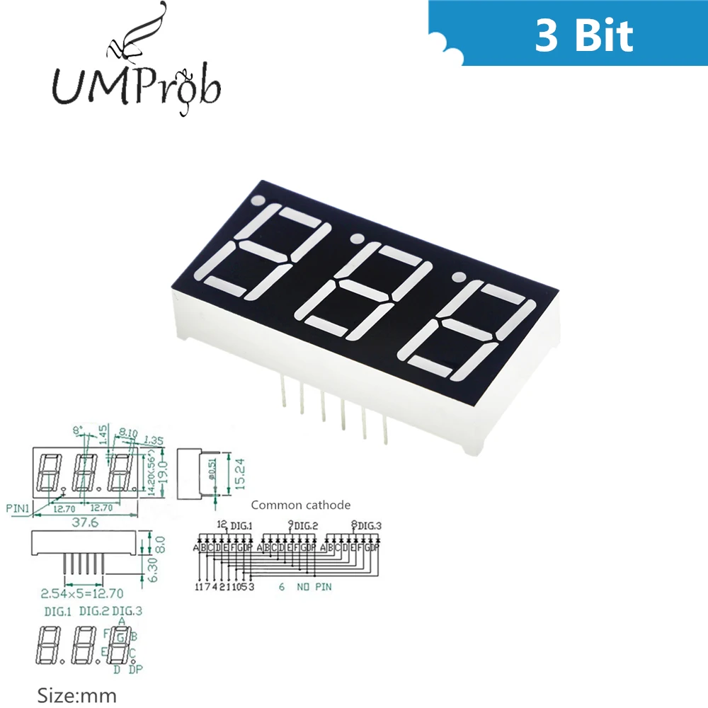 0,56 дюймов 7 сегмент 1Bit/2Bit/3Bit/4Bit цифровая трубка Красный общий анод светодиодный цифровой дисплей 8x8 решетчатый светодиодный экран ярко-красного цвета с точечной матрицей