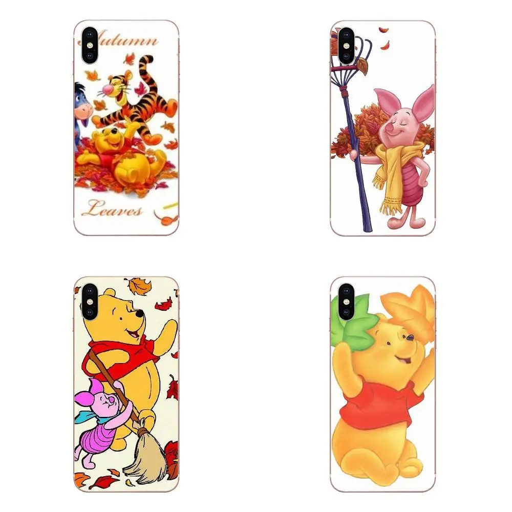 ТПУ чехол Винни пудс осенние листья для Apple iPhone 4 4s 5 5C 5S SE 6 6S 7 8 Plus X XS Max XR | Мобильные