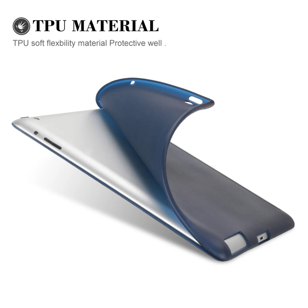 For iPad 2 3 4 Case Leather Flip Cover Smart Stand Holder Funda A1396 A1458 A1460