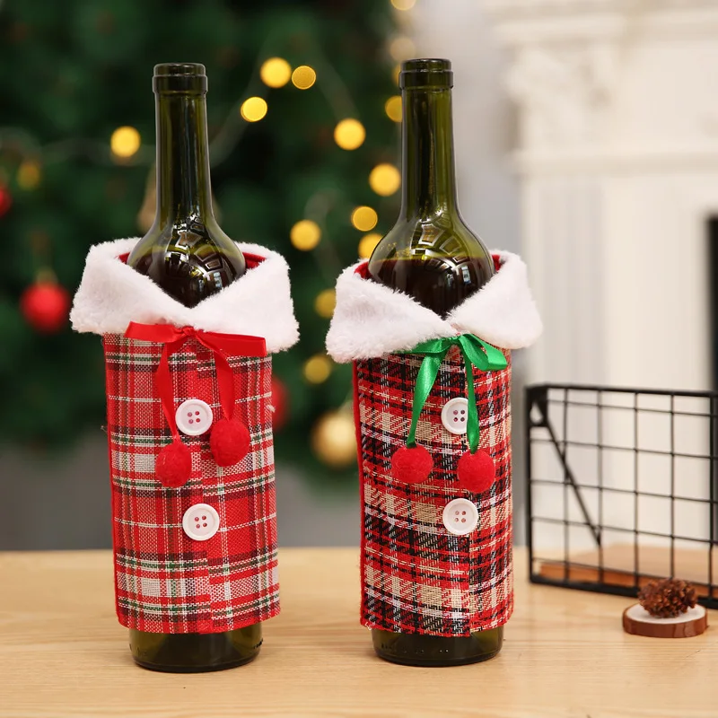 

Christmas Decorations for Home Red Wine Bottle Cover New Year Xmas Decor Gift Holders Merry Christmas Decor Navidad 2020