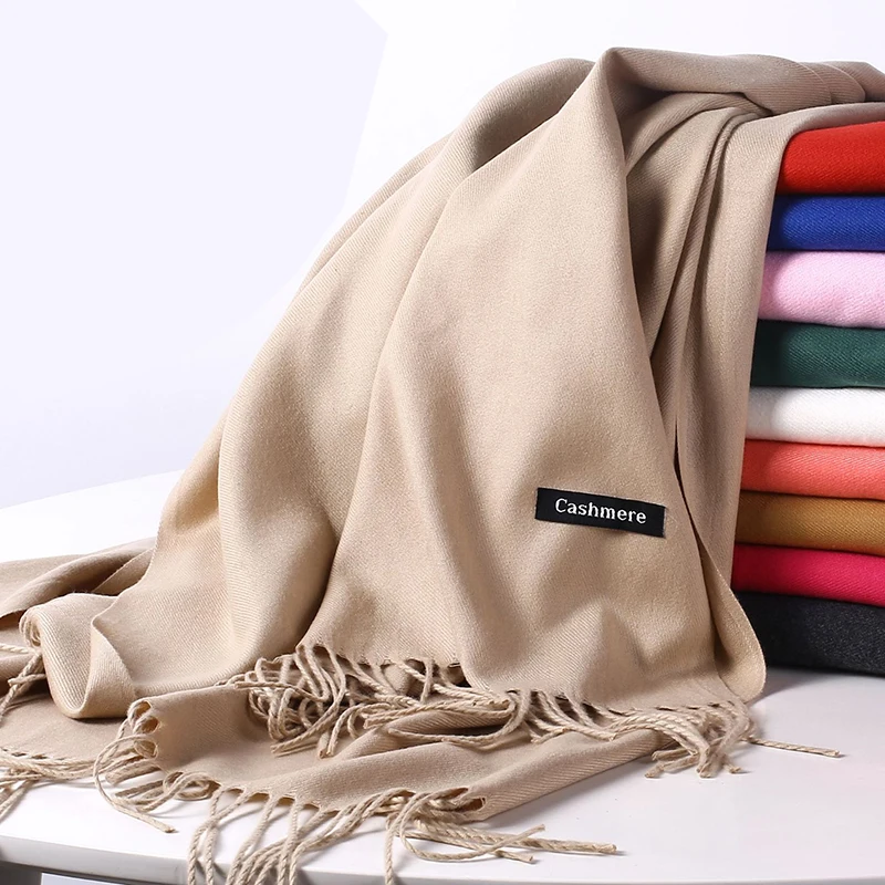 Tanie Luksusowa marka zima miękki ciepły kaszmirowy szalik dla kobiet wełny