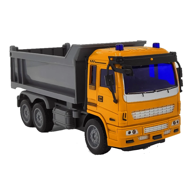 2.4GHZ Rc Cars Dump Truck Vehicle For Children Boys Xmas Birthday Gifts Simulation City Transporter Engineering Model Beach Toys 3