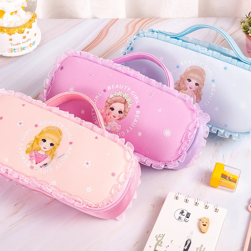 Kawaii карандаш «Принцесса» чехол сумка милый кружевной пенал для девочек большой емкости Канцтовары Школьные принадлежности обратно в школьный подарок