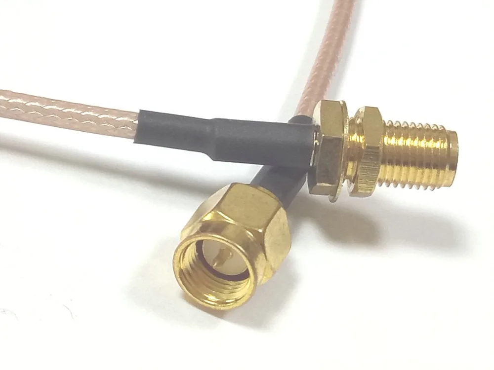 300PCS SMA female nut bulkhead to SMA male RG316 cable 30CM New