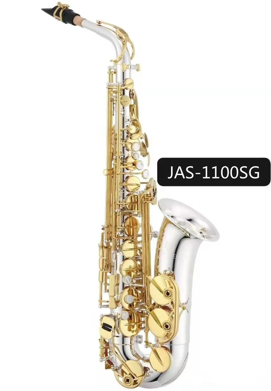 Jupiter JAS 1100SG Alto Eb Tune саксофон латунный никелевый посеребренный корпус золотой лак музыкальный инструмент e-плоский саксофон с чехлом