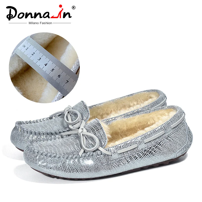 Donna-in/повседневные лоферы из натуральной шерсти; женская зимняя обувь на плоской подошве с круглым носком из натуральной кожи; женские мокасины без застежки