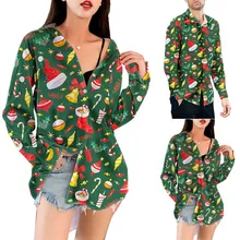 Feitong camisa masculina, Рождественская рубашка, мужская пара, модная, стиль, повседневная, с принтом снежинок, для женщин, мужчин, рубашки, топ, рубашка