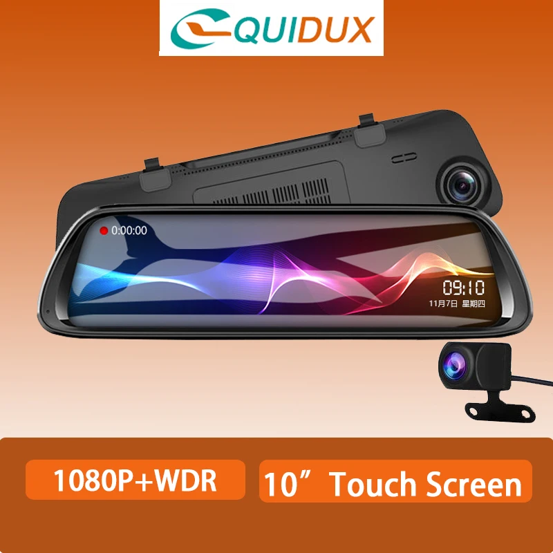 

10 inches Touch Screen 1080P Car DVR stream media Dash camera Dual Lens Video Recorder Rearview mirror Rear camera