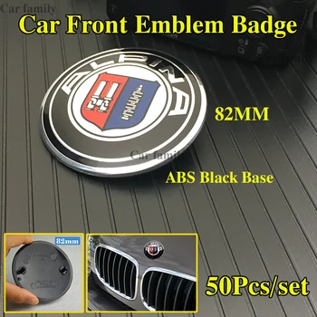 

50pcs/set Car Front Boot Rear Trunk Logo Stickers ABS No Expoy 82mm Auto Emblem Badge Hood Bonnet caps For bmw Car styling