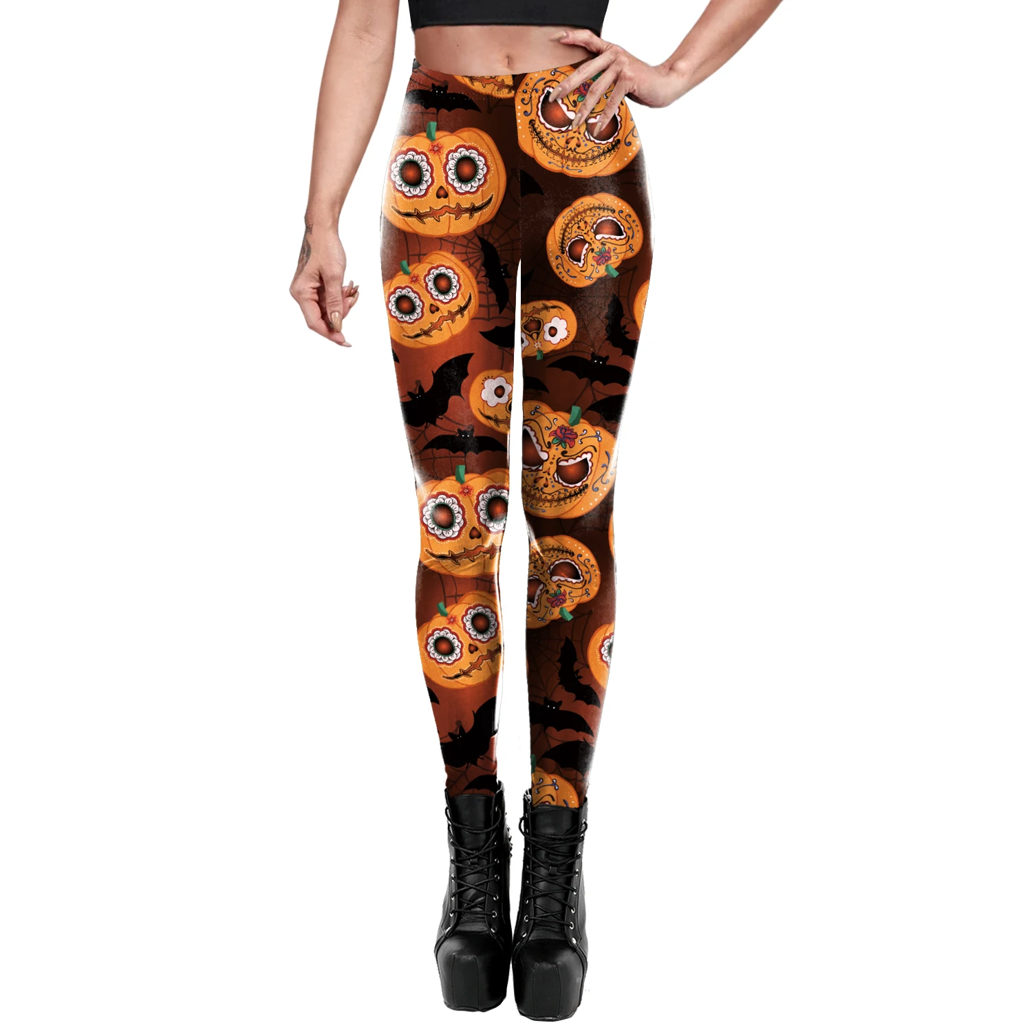 VIP FASHION Halloween Cosplay Skull Skeleton 3D Printed Women's Plus Size Pants Fitness Sexy Skinny Leggins Pant Trousers 2021 carhartt leggings