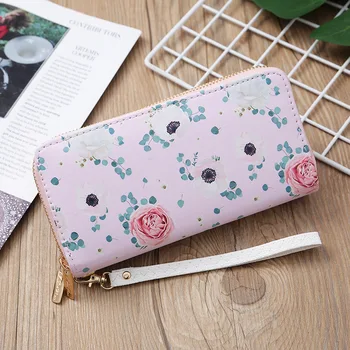 

PU Leather Floral Printing Women's Long Wallet Coin Purse Small Money Pouch Phone Bag Handbag Bolso Bolsa Carteira for Girls