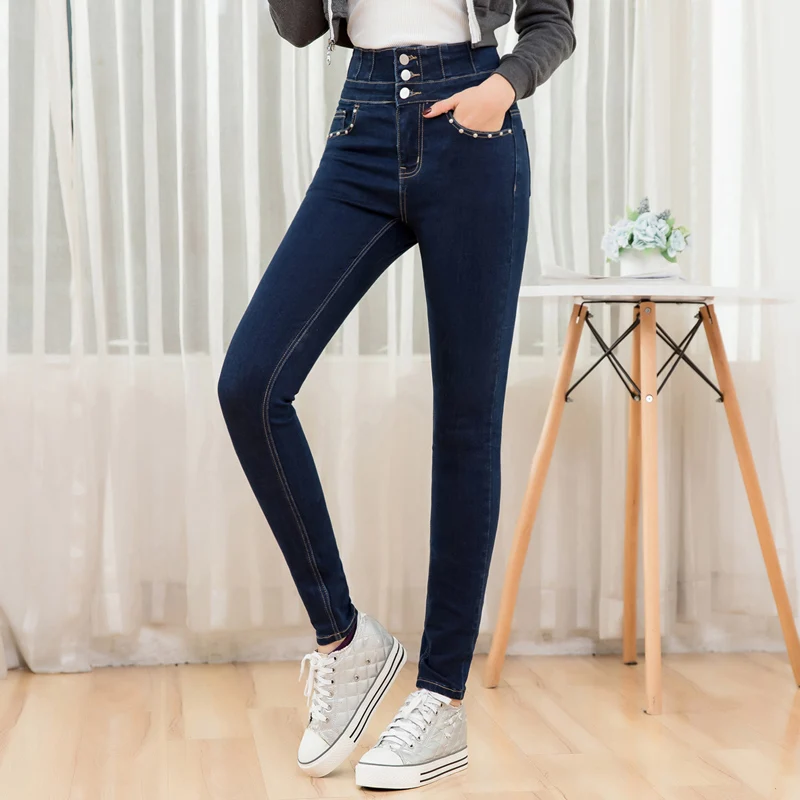 LEIJIJEANS, осенне-зимние синие эластичные джинсы для мам с высокой талией, модные стильные женские джинсы размера плюс 5XL 6XL