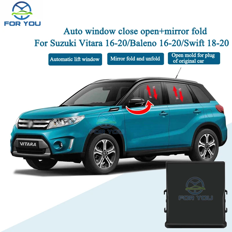 FORYOU Car Automatic Intelligent Close Open + Mirror Folder Kit Module For Suzuki Vitara 16-23 / Baleno 16-23 / Swift 18-23