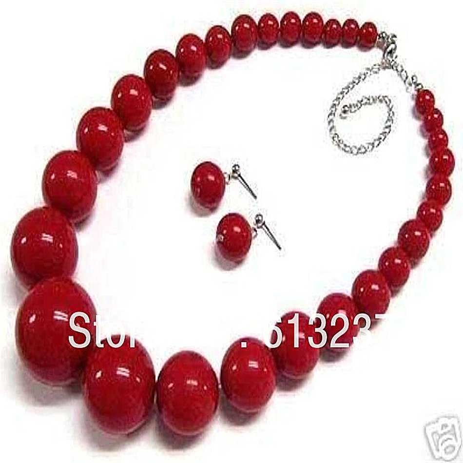 Fashion Style 614mm Beautiful Red Artificial Coral Round Beads Diy