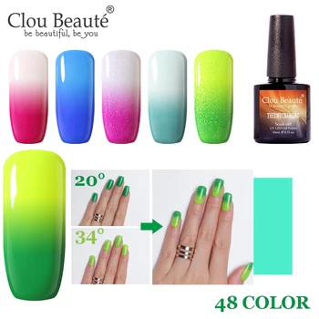 

Clou Beaute 10 ML Thermo Change Art LED Soak Off UV Nail Gel Lacquer Gel Nail Polish Need Base and Top Coat Gel Lak Natural