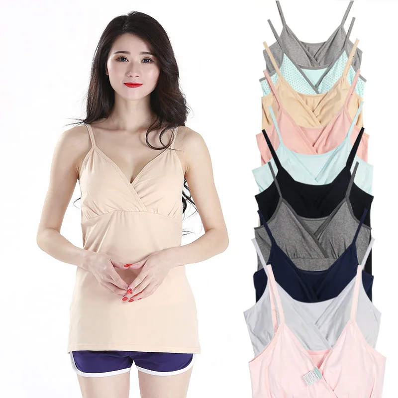 

Comfortable Nursing Camisole Nursing Clothes Base Shirt Cotton Maternal Feeding Confinement Clothing