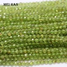 Meihan натуральный 4 мм(3 шт./набор) граненый круглый Перидот ручной работы россыпью камень небольшой Бисер для изготовления ювелирных изделий DIY