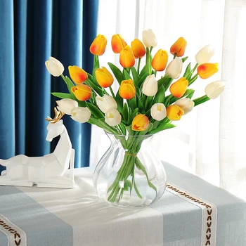 

Tulip Flores Artificiales Flower Latex Tulipany Beauty Forever Wedding Luxury Home Decor Fall Decorations Valentine Gift