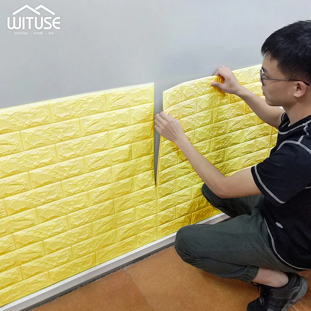 

70x15cm 3D Wallpaper DIY Marble Waterproof Sticker Brick PE Home Kids Room Kitchen Decor Self-Adhesive Foam Panel Wall Papers