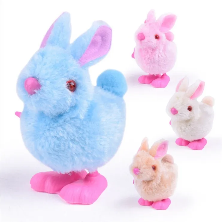 

Clockwork Plush Bunny Toys Infant Child Stuffed Toys Hopping Animal Wind Up Jumping Rabbit Toy Festival Gift Random Color