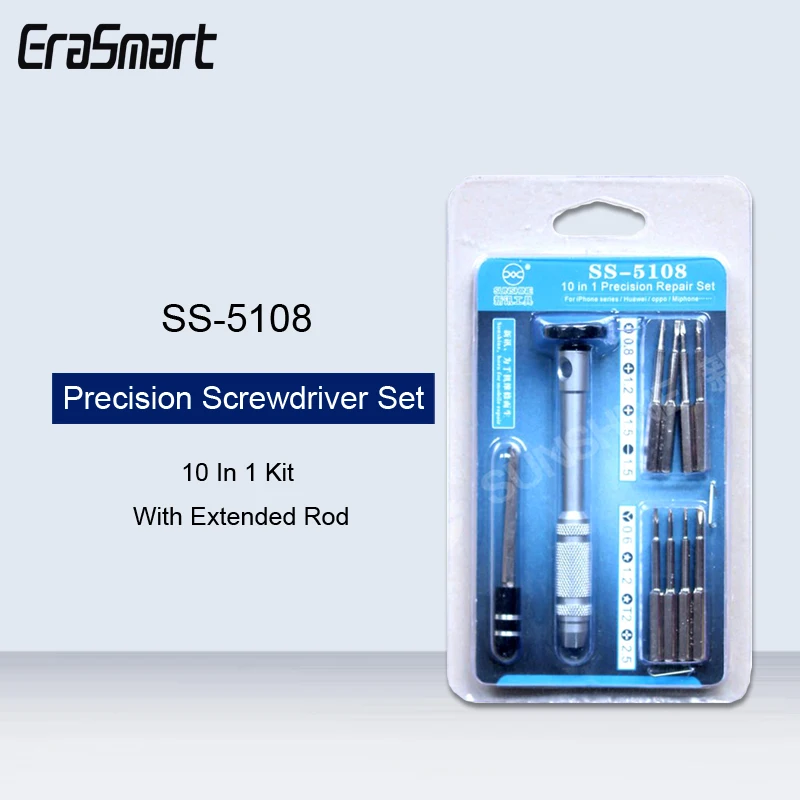 Precision Repair Screwdriver Set 10 In 1 Mini Kit For Phone PC Ipad Camera Disassemble Tools With Extended Rod | Инструменты